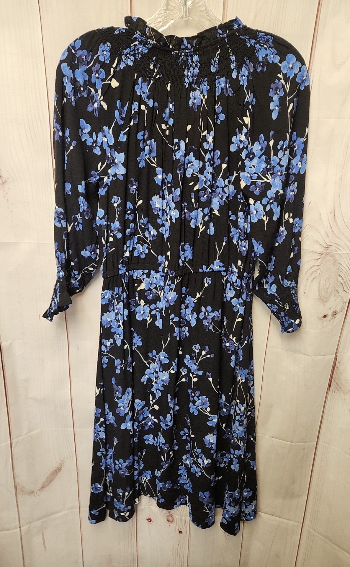 NWT Talbots Women's Size S Petite Black & Blue Floral Dress