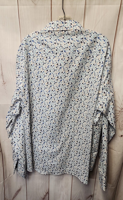Pronto Uomo Men's Size XXL Blue Floral Shirt