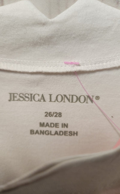 Jessica London Women's Size 26/28 White 3/4 Sleeve Top