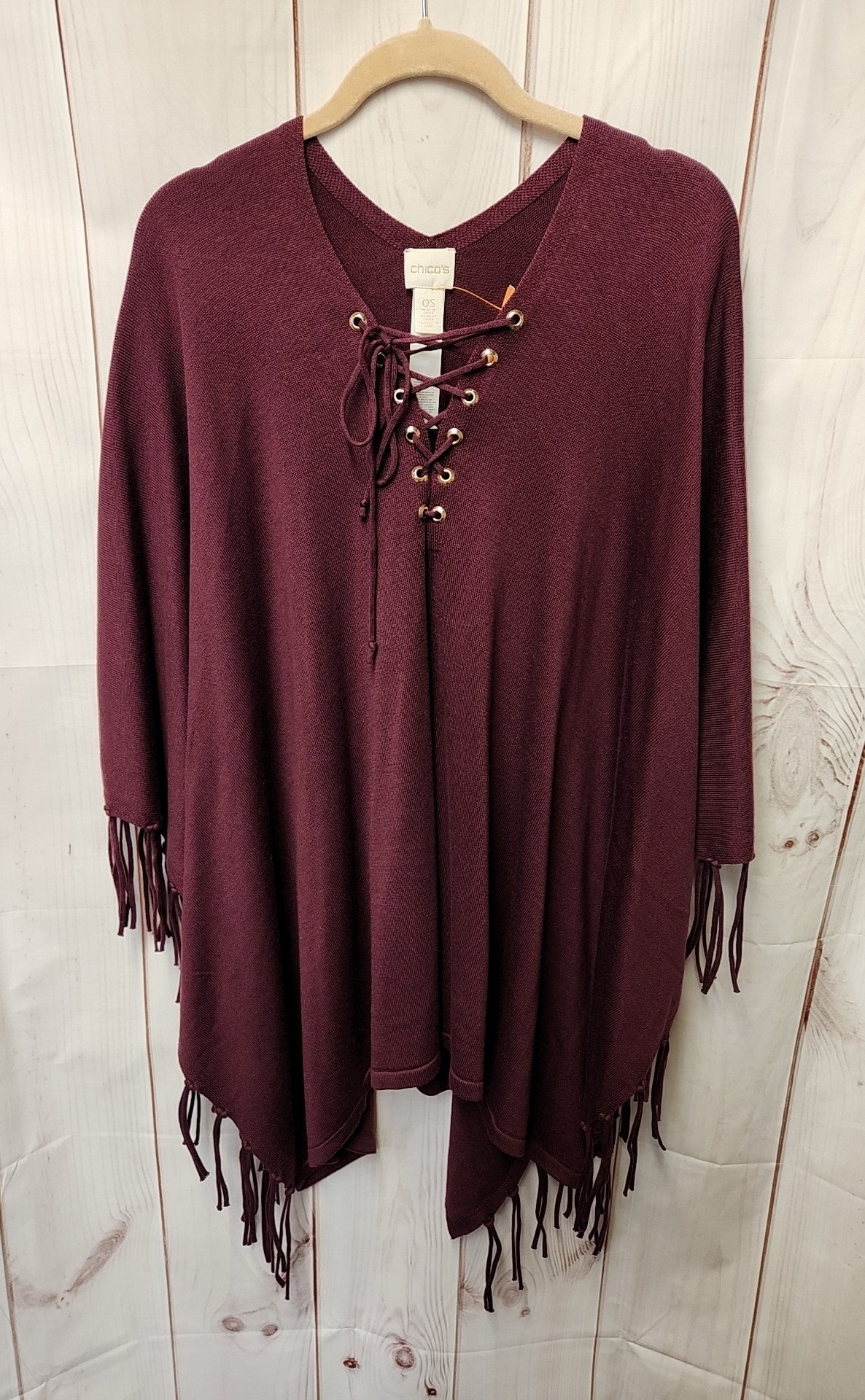 Chico's Women's Size One Size Maroon Poncho