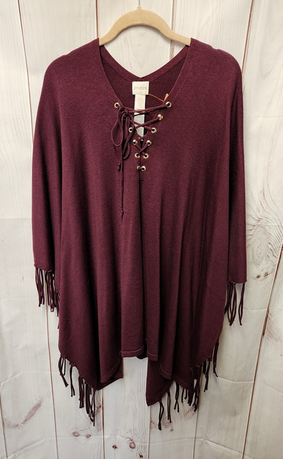 Chico's Women's Size One Size Maroon Poncho
