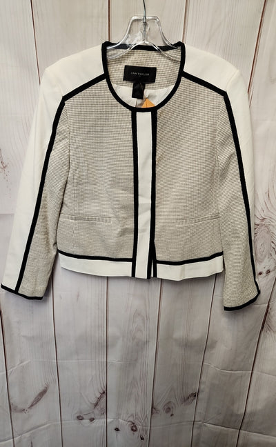 Ann Taylor Women's Size 6 White & Black Blazer