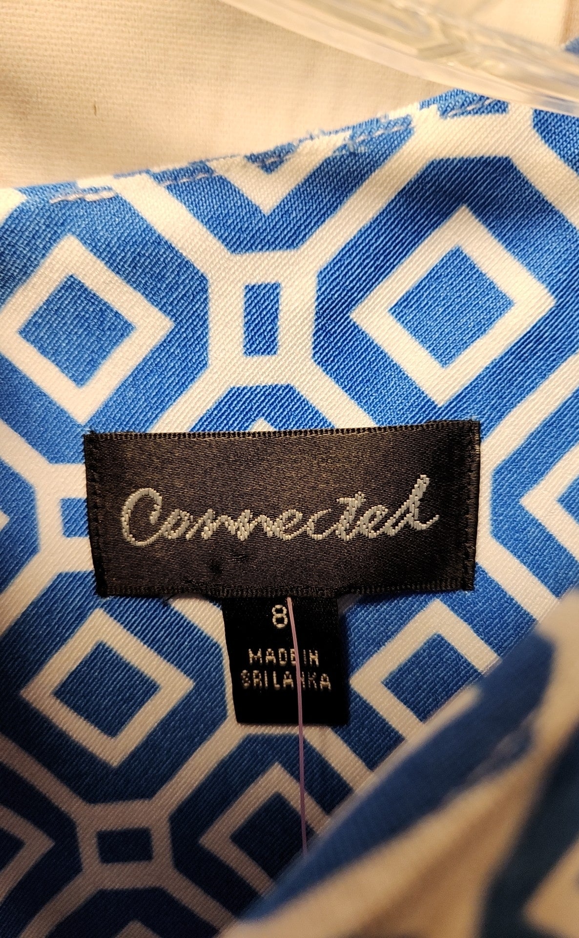 Connected Women's Size 8 Blue & White Dress