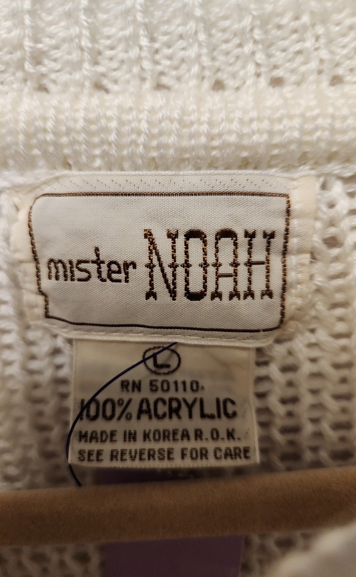 NWT Vintage Mister Noah Women's Size L White Sweater