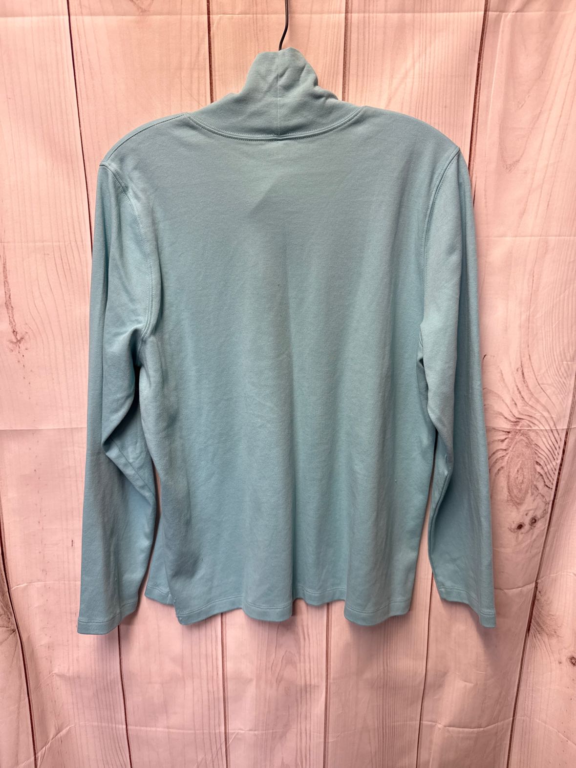 Lands End Women's Size L Petite Light Blue Long Sleeve Top
