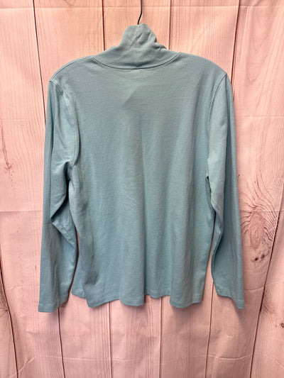 Lands End Women's Size L Petite Light Blue Long Sleeve Top