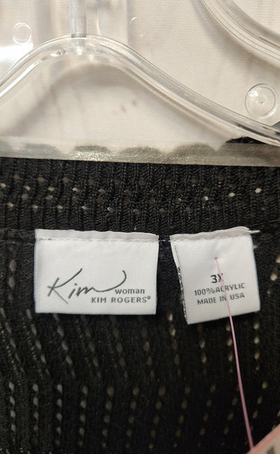 Kim Rogers Women's Size 3X Black Cardigan