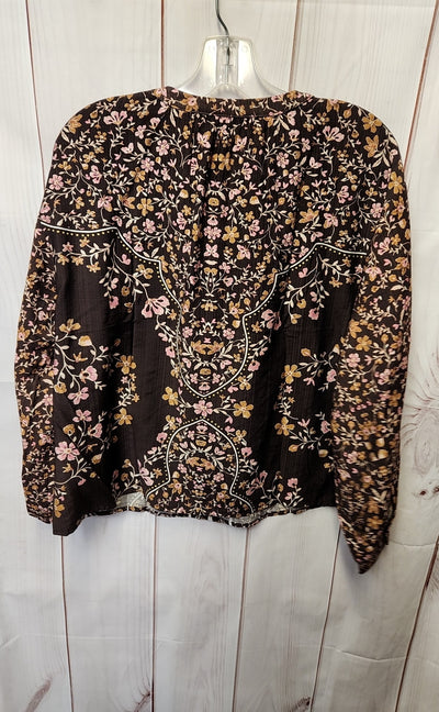 NWT Loft Women's Size S Brown Long Sleeve Top