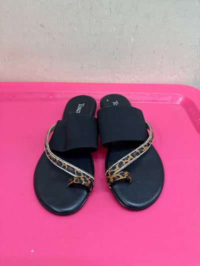 Toscanella Women's Size 8-1/2 Black Sandals