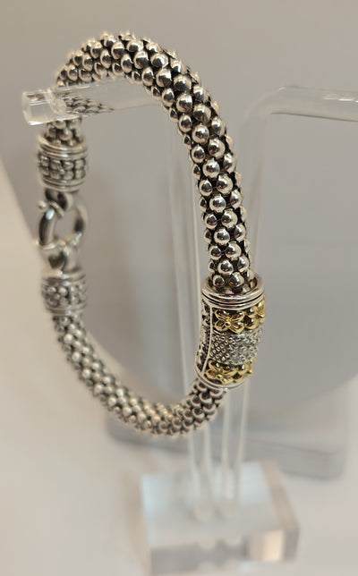 Gabrielle Bruni 14K Gold & .925 Sterling Silver Diamond Necklace & Bracelet Set