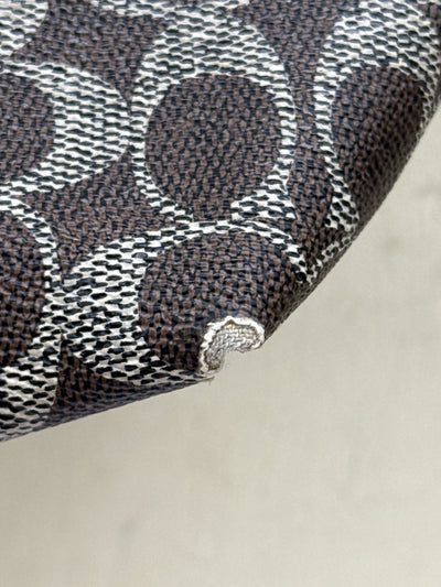 Coach L1432 Brown Leather Sig. Logo Tote Bag AS IS - wear on corners