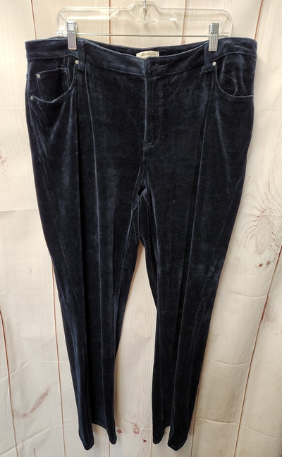 Coldwater Creek Women's Size 18 Navy Velour Pants