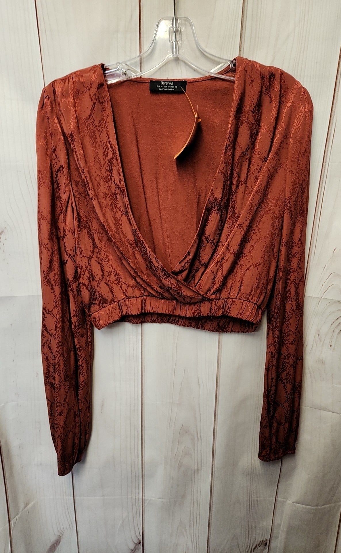 Bershka Women's Size M Red Long Sleeve Top