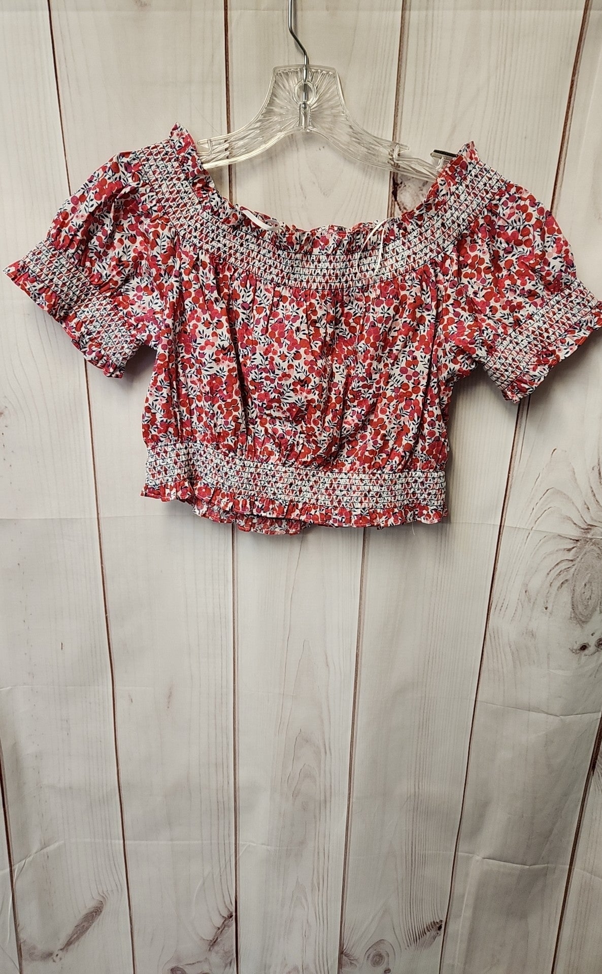 J Crew Women's Size S Red Short Sleeve Top