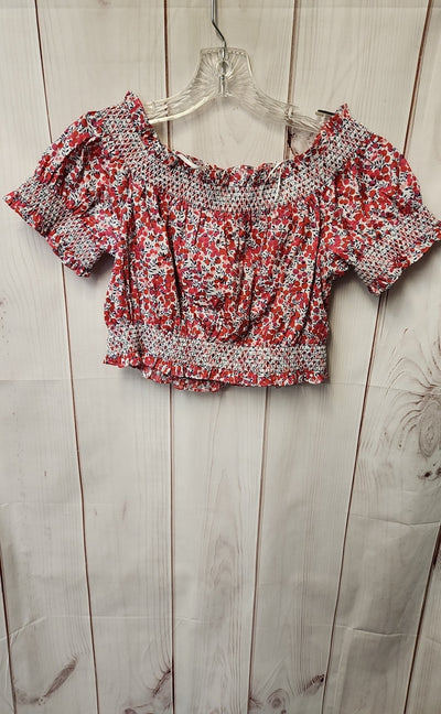 J Crew Women's Size S Red Short Sleeve Top