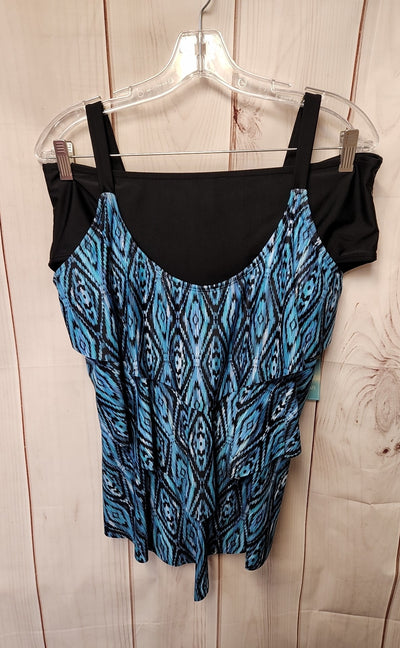 NWT Beach Party Women's Size 18 Blue Tankini