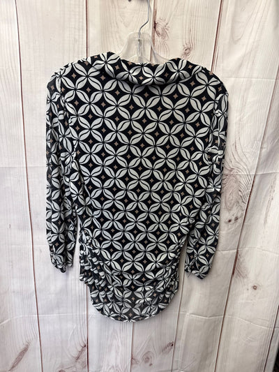 NWT Cable & Gauge Women's Size L White & Black 3/4 Sleeve Top
