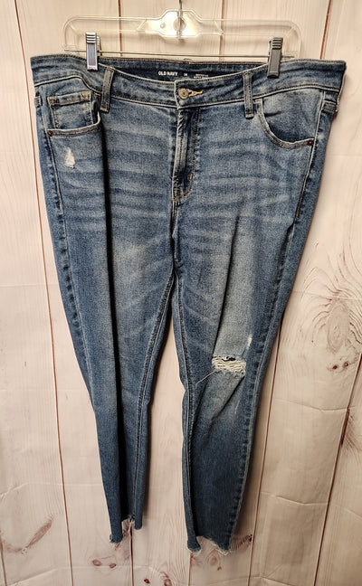 Old Navy Women's Size 32 (13-14) Blue Jeans Mid Rise Rockstar Super Skinny
