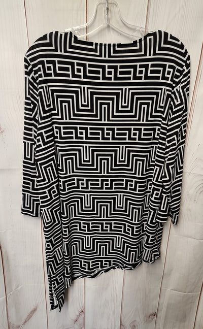 Chico's Women's Size 3= US XL Black 3/4 Sleeve Top
