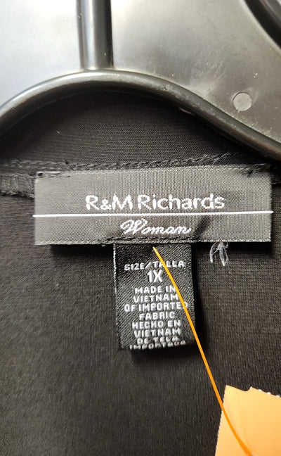 R&M Richards Women's Size 1X Black Cardigan
