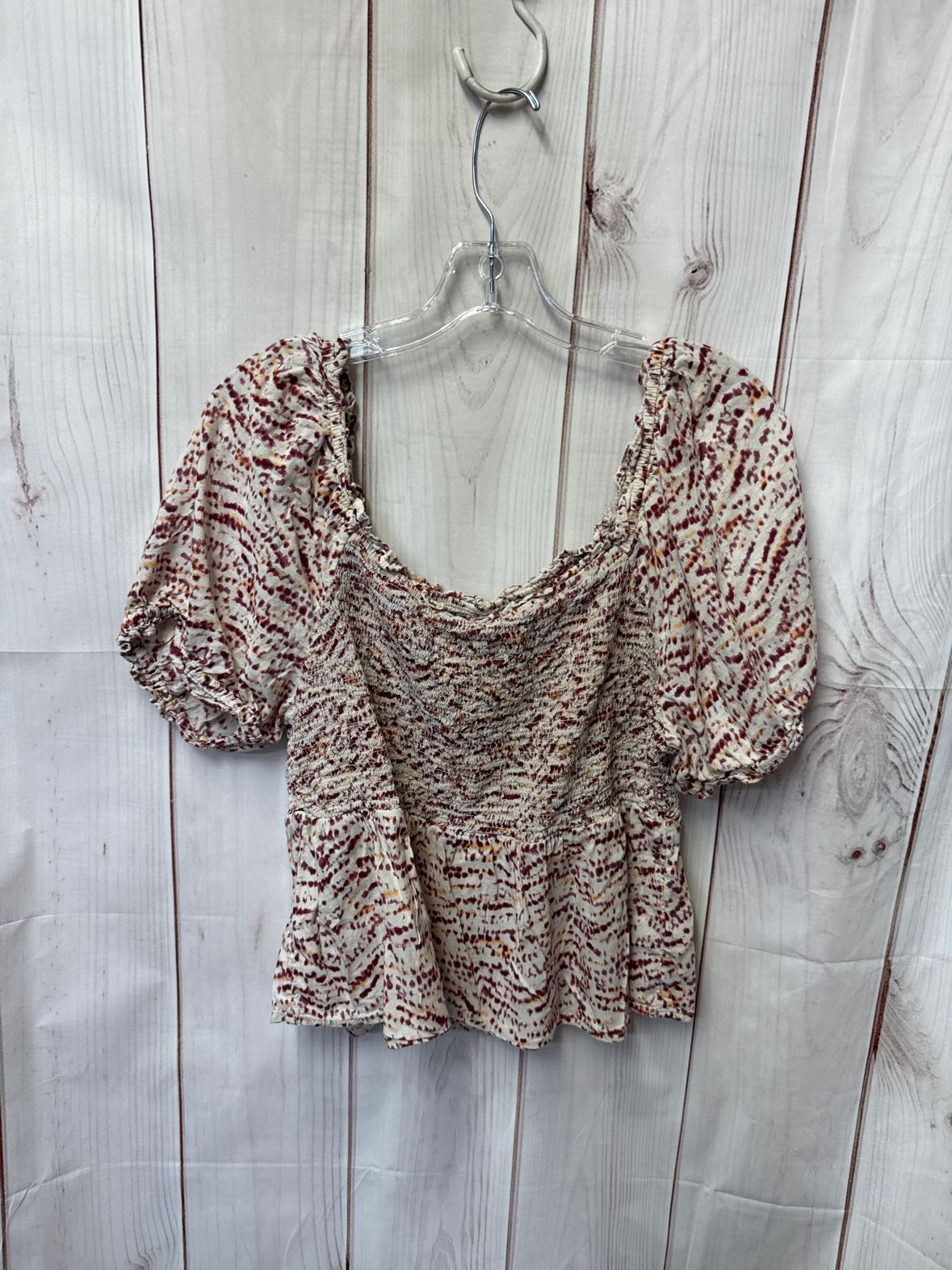 Old Navy Women's Size L Beige & Pink Short Sleeve Top