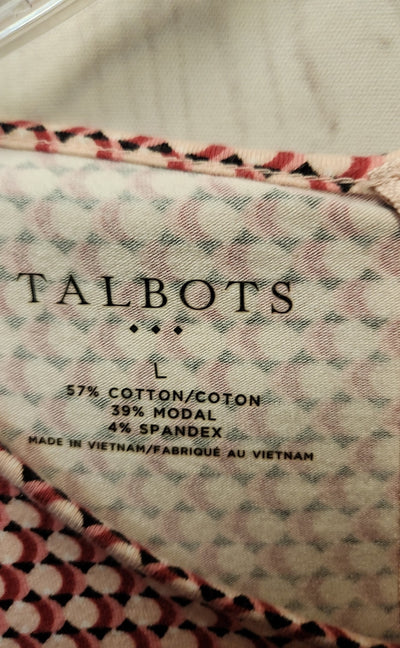 Talbots Women's Size L Pink 3/4 Sleeve Top