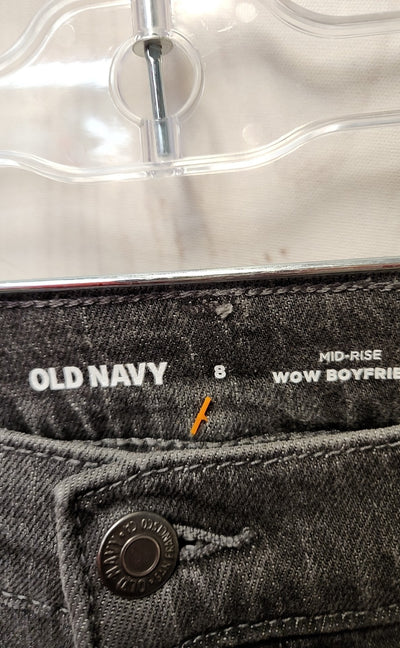 Old Navy Women's Size 29 (7-8) Black Jeans Mid Rise Wow Boyfriend