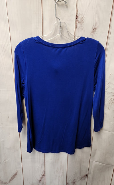 Cable & Gauge Women's Size S Blue 3/4 Sleeve Top