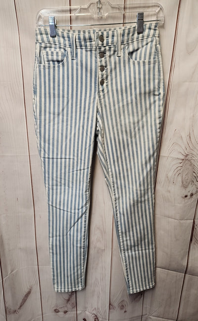 Universal Thread Women's Size 27 (3-4) White & Blue Jeans High Rise Skinny