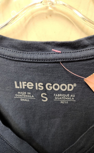 Life Is Good Women's Size S Navy Short Sleeve Top