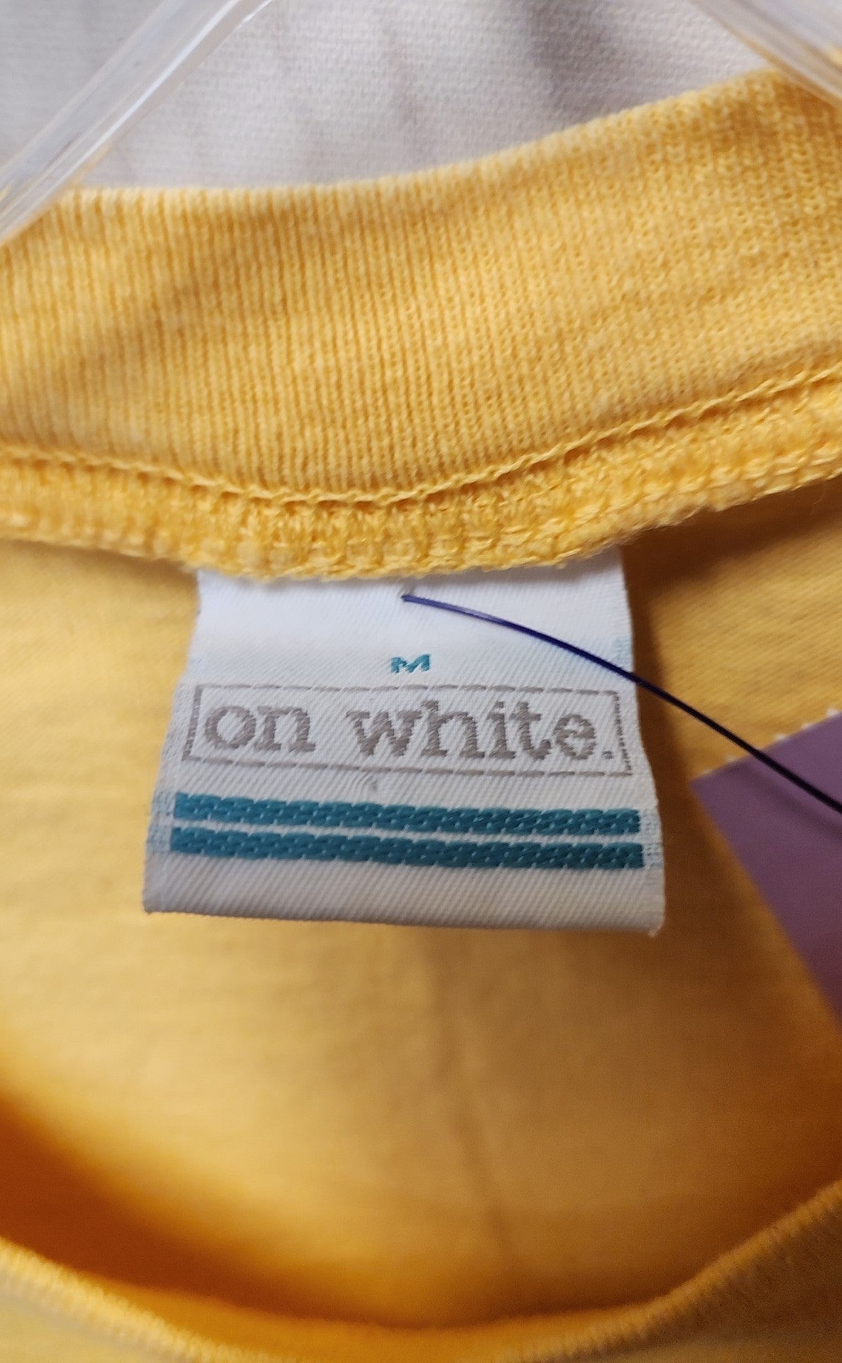 On White Men's Size M Yellow Shirt