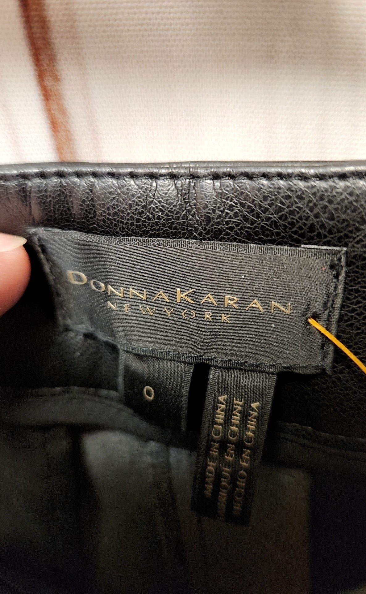 Donna Karan Women's Size 0 Black Faux Leather Pants