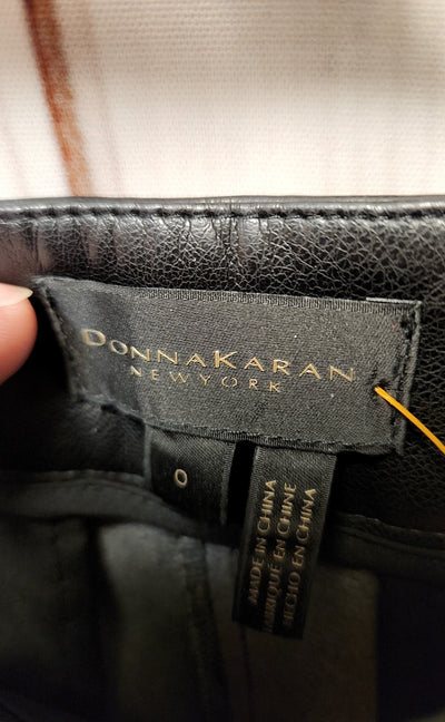 Donna Karan Women's Size 0 Black Faux Leather Pants