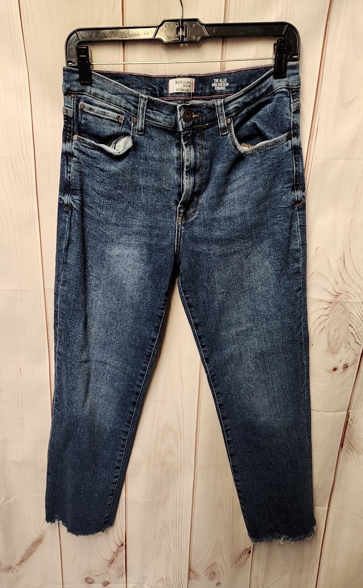 Kensie Women's Size 30 (9-10) Blue Jeans The Allie High Rise Slim Staight