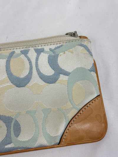 Coach Light Blue Wristlet AS IS - marks on front & back