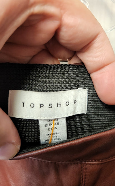 Topshop Women's Size 6 Brown Pants