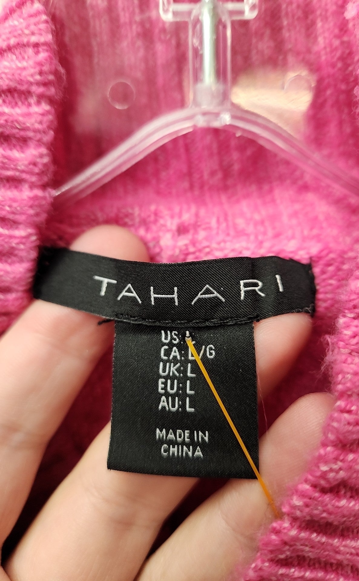 Tahari Women's Size L Pink Sweater