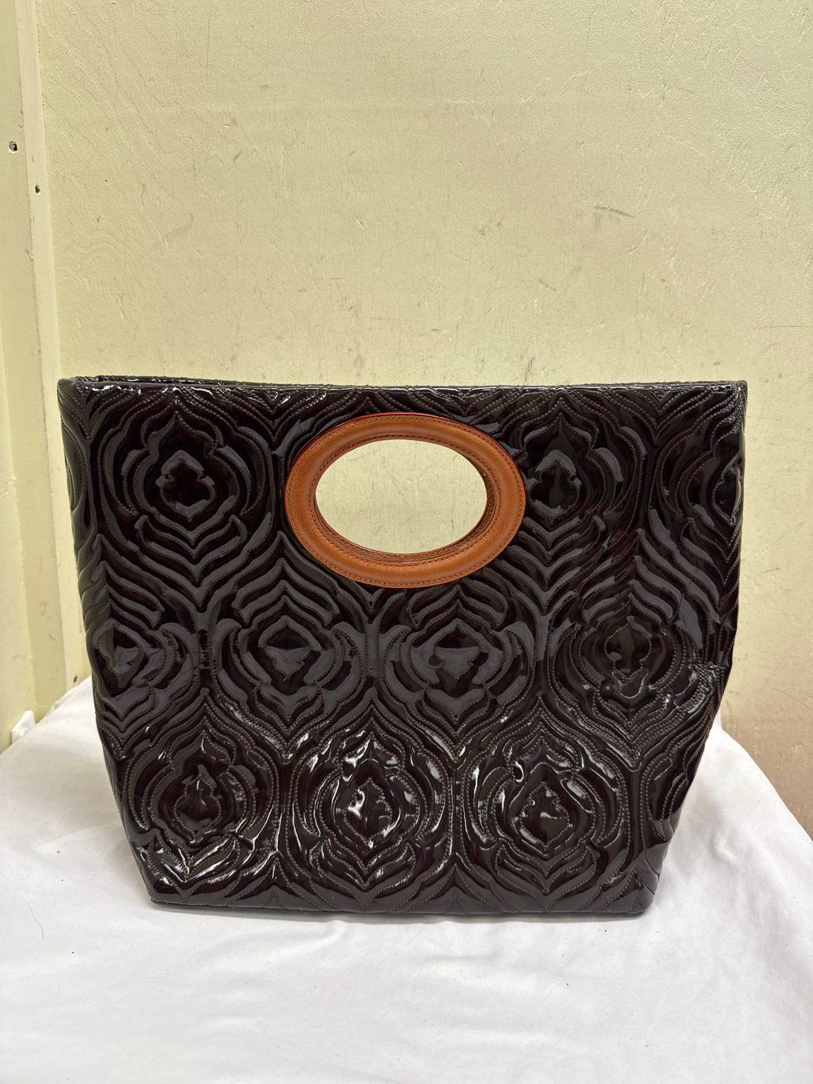 Kate Spade Brown Embossed Leather Tote Bag