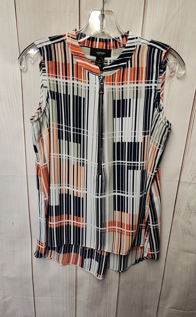 Alfani Women's Size 2 Petite White & Blue Sleeveless Top