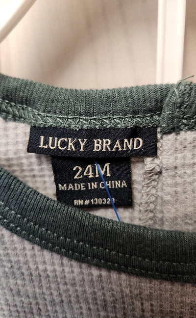 NWT Lucky Brand Boy's Size 24 Months Gray Outfit