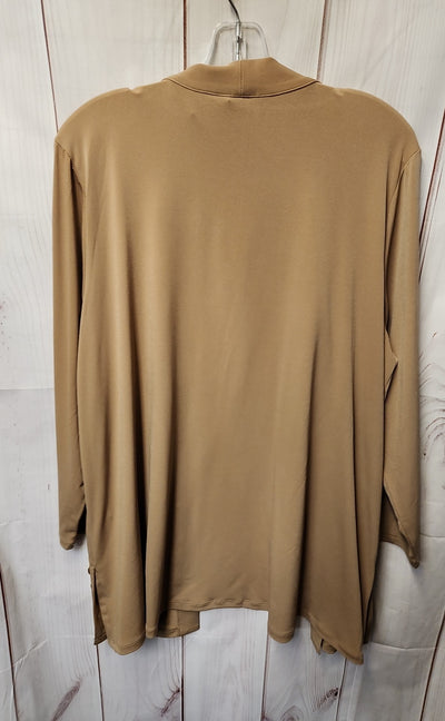 Susan Graver Women's Size XL Petite Tan Cardigan