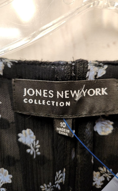 Jones New York Women's Size 10 Black Floral Jacket