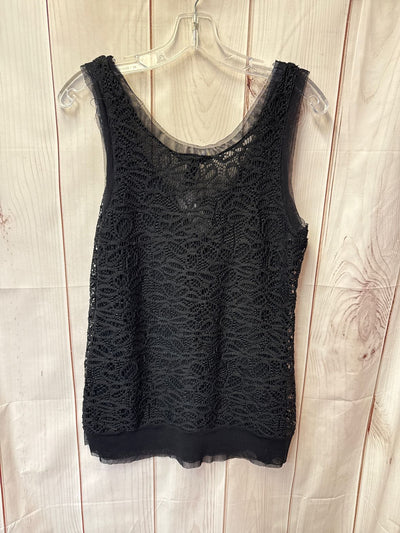 INC Women's Size L Black Lace Sleeveless Top
