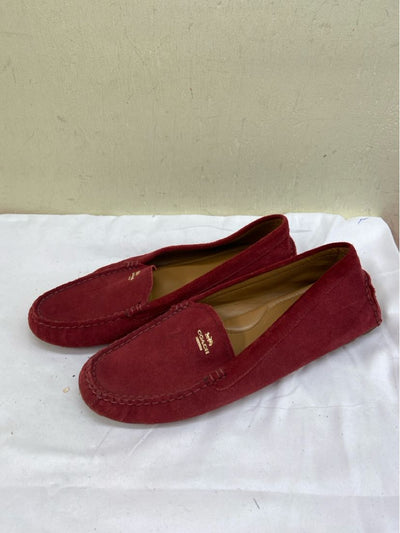 Coach Women's Size 9 Red Suede Flats Amber Loafers
