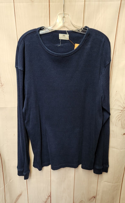 Zara Men's Size L Navy Shirt