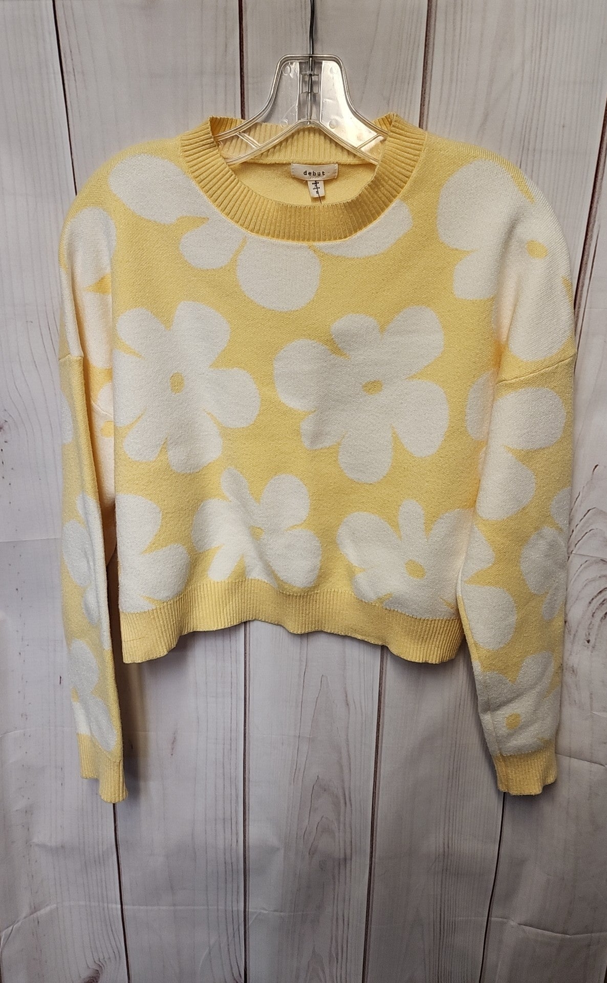 Debut Women's Size S Yellow Floral Sweater