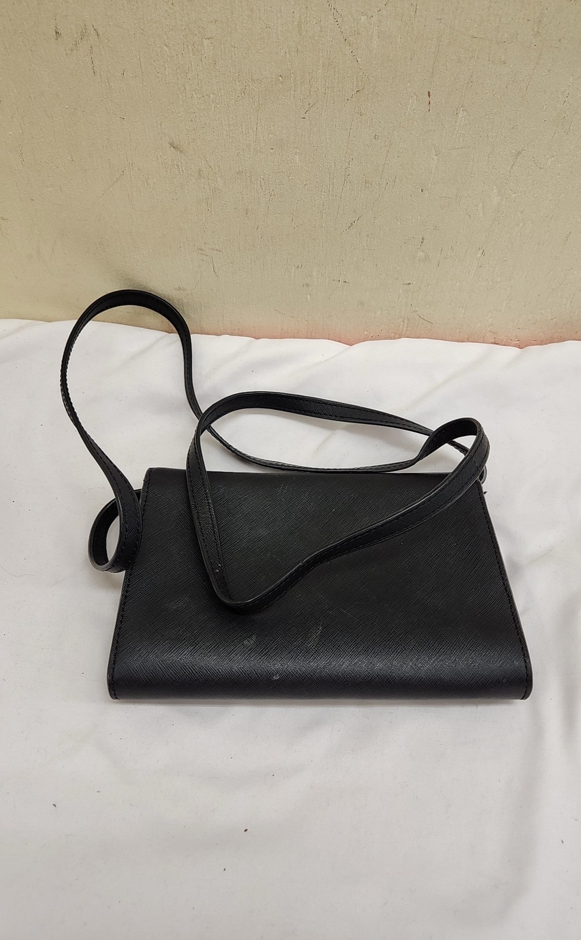 Michael Kors Black Leather Crossbody Purse Bag AS IS - marks