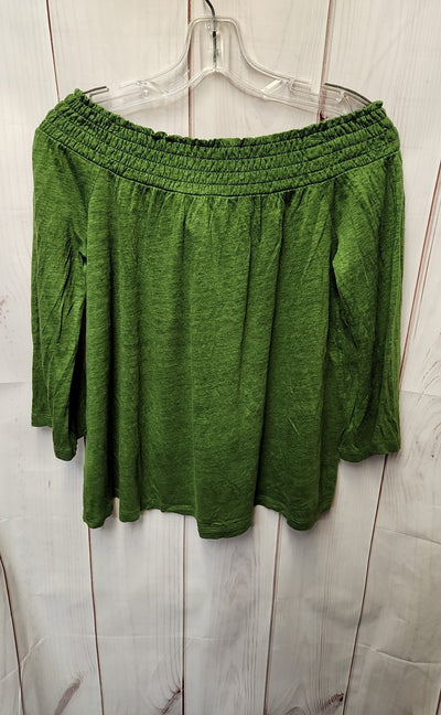 Caslon Women's Size S Green Long Sleeve Top