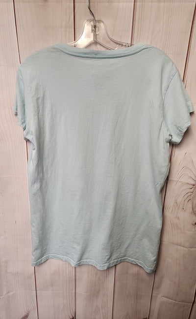 Cuffy's Women's Size L Light Blue Short Sleeve Top