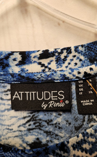 Attitudes by Renee Women's Size L Blue Sleeveless Top